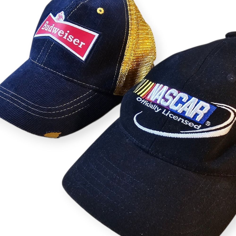 Vintage Baseball Cap Hat Lot – Ford, Budweiser, Michelin, NY, NASCAR (6 Total) - Picture 4 of 9